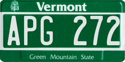 VT license plate APG272
