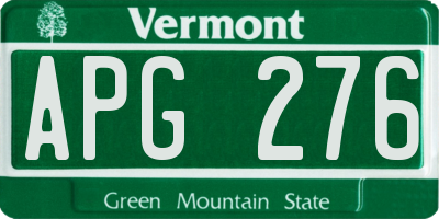VT license plate APG276
