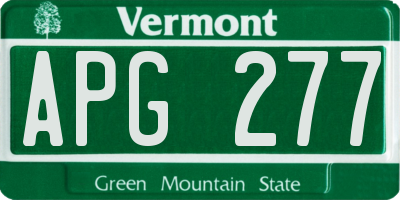 VT license plate APG277