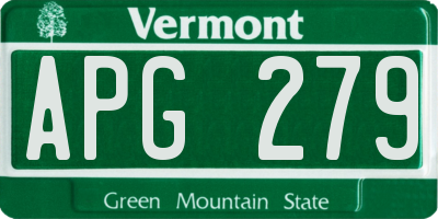 VT license plate APG279
