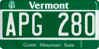 VT license plate APG280