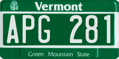 VT license plate APG281