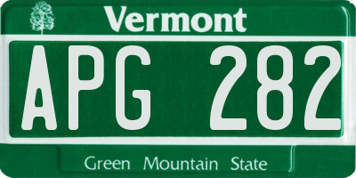 VT license plate APG282