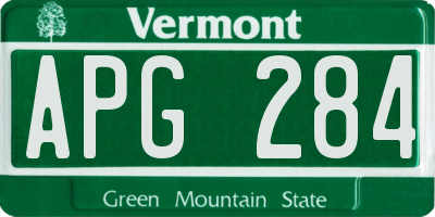 VT license plate APG284