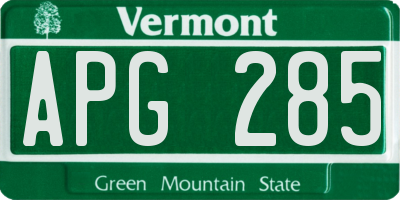 VT license plate APG285