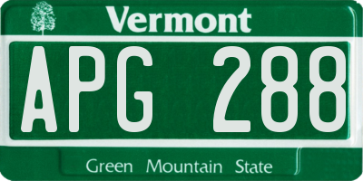 VT license plate APG288