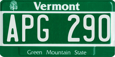 VT license plate APG290