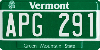VT license plate APG291