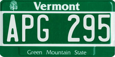 VT license plate APG295
