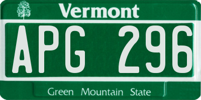 VT license plate APG296