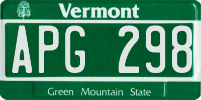 VT license plate APG298