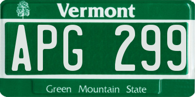 VT license plate APG299