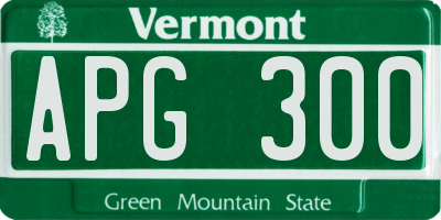 VT license plate APG300