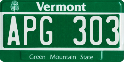 VT license plate APG303