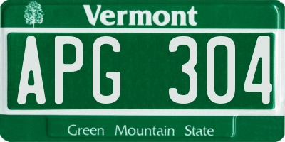 VT license plate APG304