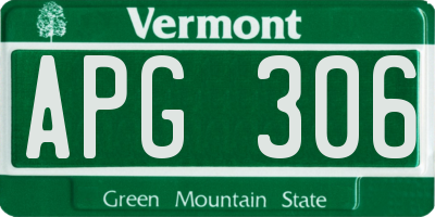 VT license plate APG306