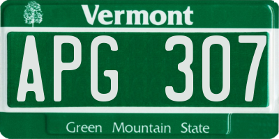 VT license plate APG307