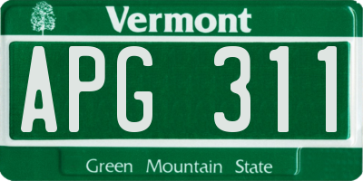 VT license plate APG311