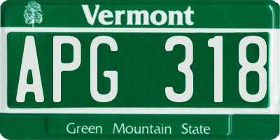 VT license plate APG318