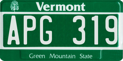 VT license plate APG319
