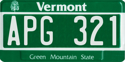 VT license plate APG321