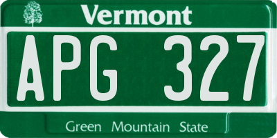 VT license plate APG327