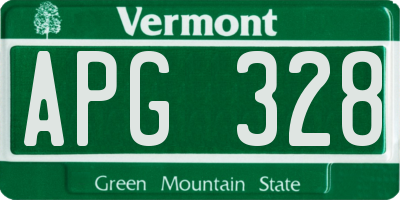 VT license plate APG328