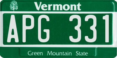 VT license plate APG331