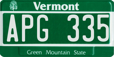 VT license plate APG335