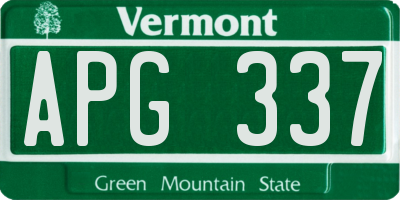 VT license plate APG337