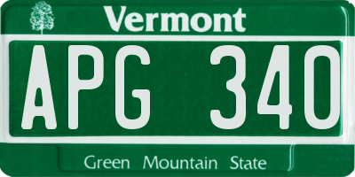 VT license plate APG340