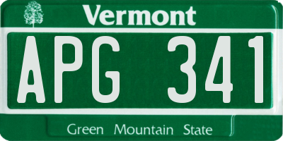 VT license plate APG341