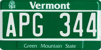 VT license plate APG344