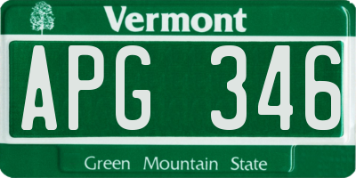 VT license plate APG346