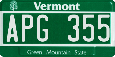 VT license plate APG355