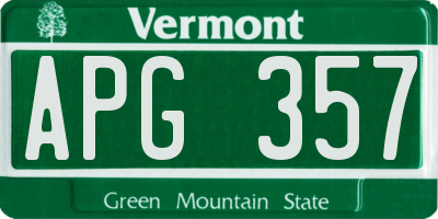 VT license plate APG357