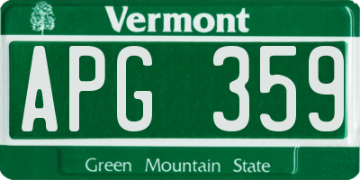 VT license plate APG359