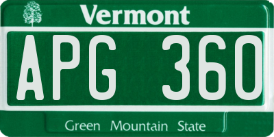 VT license plate APG360