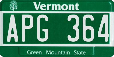 VT license plate APG364