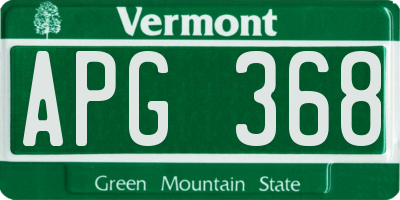 VT license plate APG368