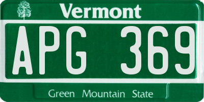 VT license plate APG369