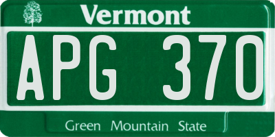 VT license plate APG370