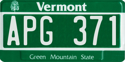 VT license plate APG371