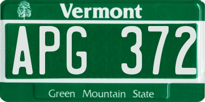 VT license plate APG372