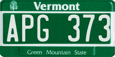 VT license plate APG373