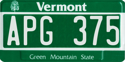 VT license plate APG375