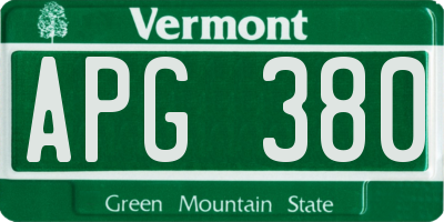 VT license plate APG380
