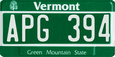 VT license plate APG394