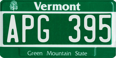 VT license plate APG395