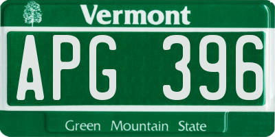 VT license plate APG396